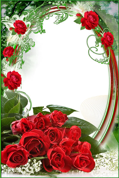 Рамка с розами для поздравления - 64 фото