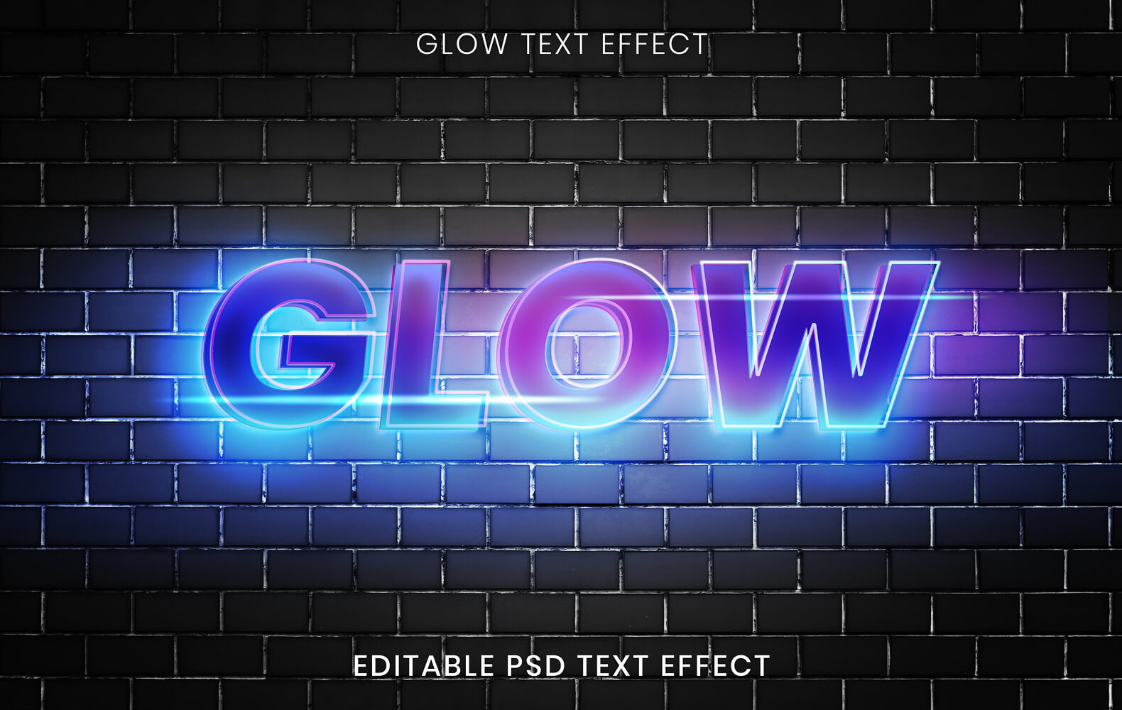 Текстовый эффект Futuristic Glow (PSD)