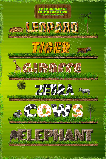 Animal skin ps text styles