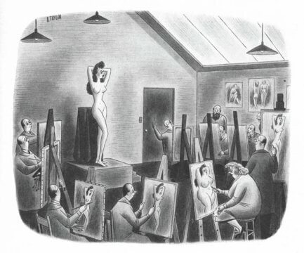 Обнаженная модель в представлении художника и реальности