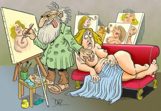 Обнаженная модель в представлении художника и реальности