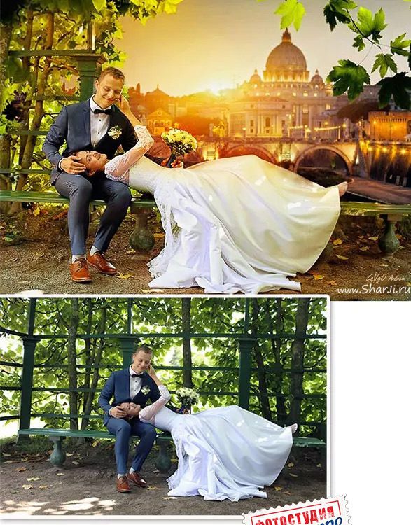 Обработка свадебных фото в Фотошоп до и после