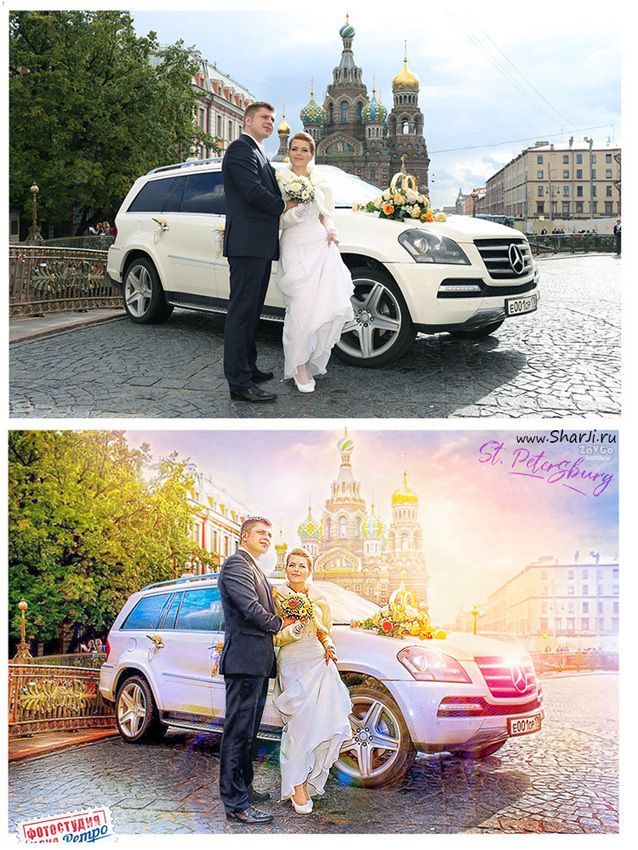 Обработка свадебных фото в Фотошоп до и после
