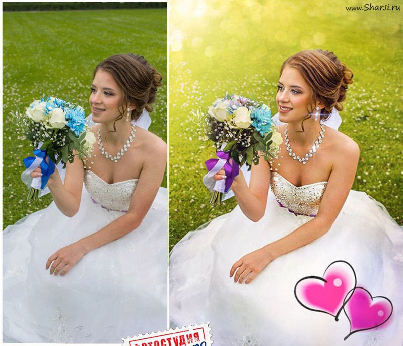 Обработка свадебных фото в Фотошоп до и после