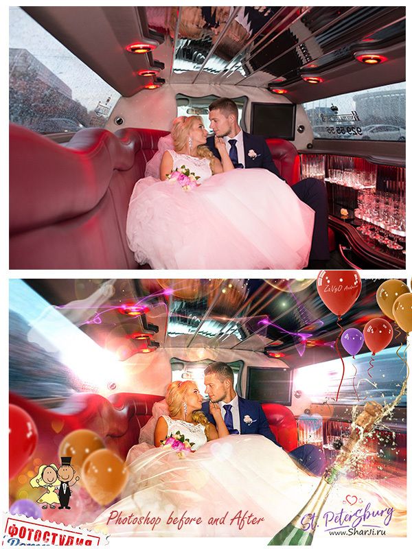 Обработка свадебных фото в Фотошоп до и после