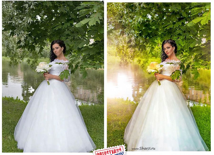 Обработка свадебных фото в Фотошоп до и после