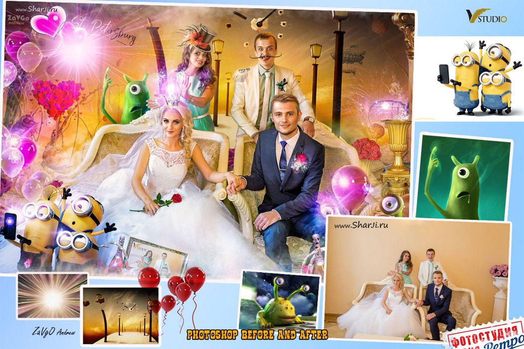 Обработка свадебных фото в Фотошоп до и после