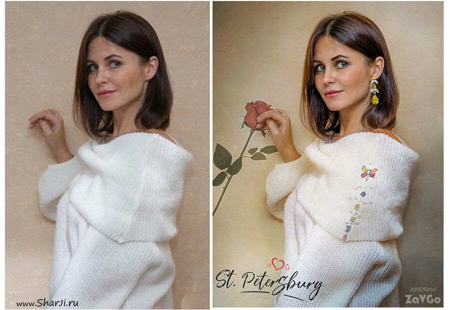 Художественная обработка фото до и после Photoshop