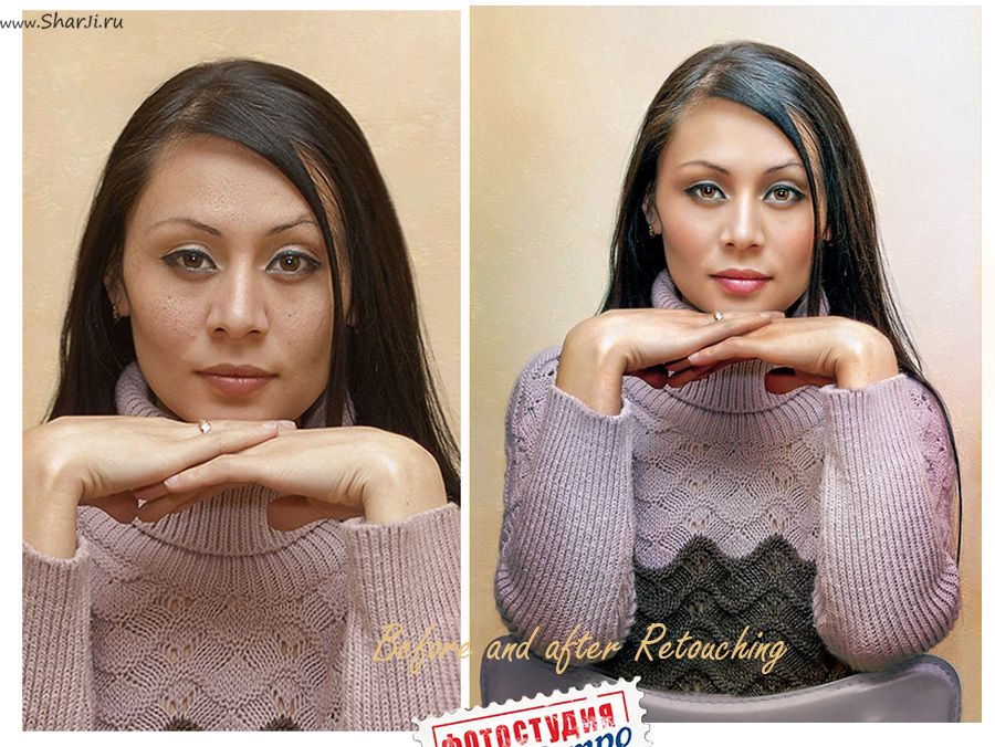 Художественная обработка фото до и после Photoshop