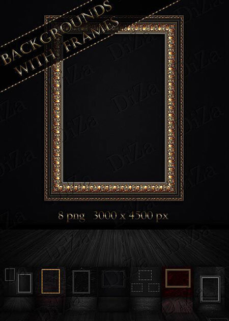 Блики, текстуры, оверлеи + рамки для картин